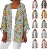 Women's Casual And Fashionable  Printed Lightweight Mid Length Jacket Cardigan Cardigan