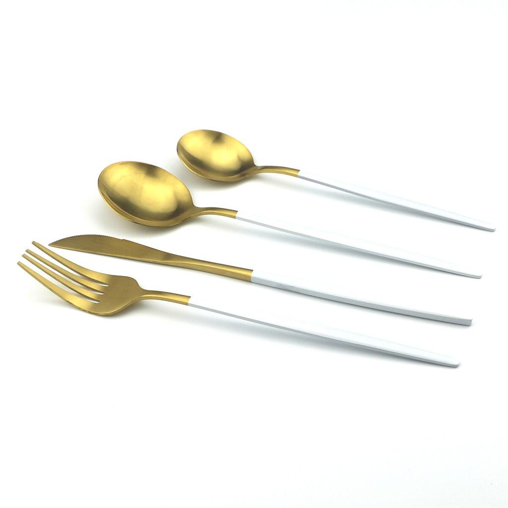 4 шт., черный набор столовых приборов, набор столовых приборов из нержавеющей стали 18/10, нож, вилка, десертная ложка, обеденная посуда, кухонное серебро, набор столовых приборов