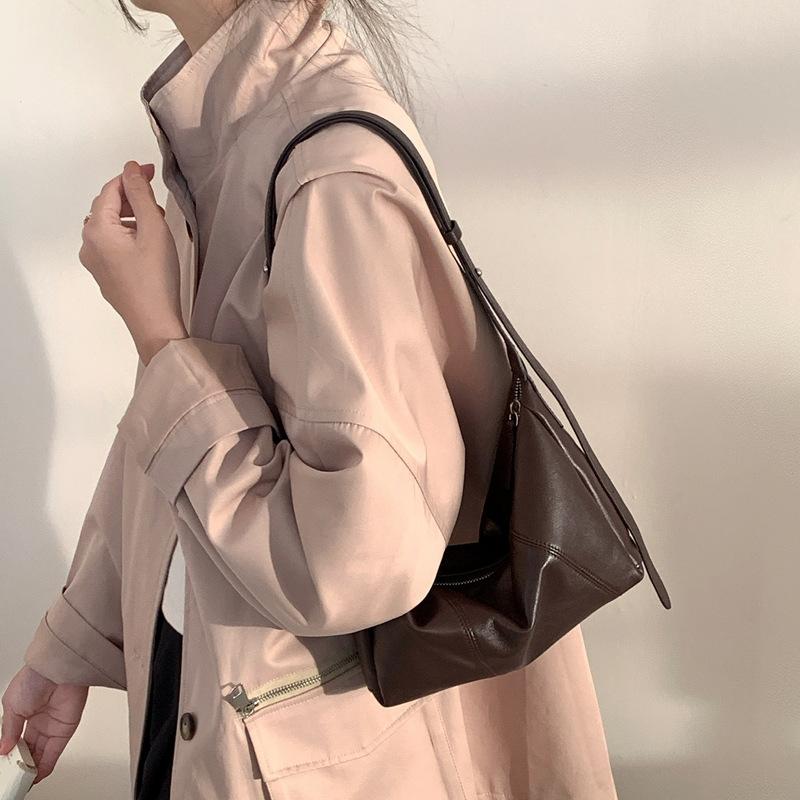 Croissant Soft Sheepskin Dumpling Bag Women's Minimalist Genuine Leather Women's Bag Niche Vintage Shoulder Crossbody Bag