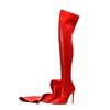 Elastic Thigh High Boots Women Shoes Sexy Slim High Heels Over the Knee High Boot Black Red Fetish Long Shoes Lady Large Size 45