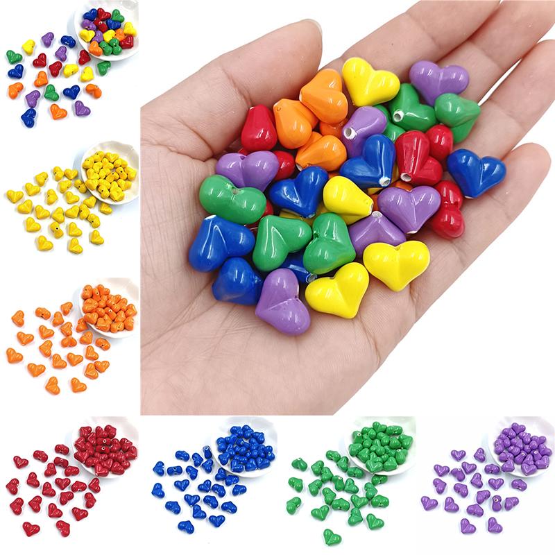 Findings 10Pcs 12*16mm DIY Jewelry Making Solid Color Collar Bracelet Cubots Wholesale Heart Loose Buons