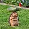Resin Raccoon Birdbath Polyresin Antique Garden Bird Bath For Home Garden Yard Garden Decoration Outdoor Gardening Yard Decor