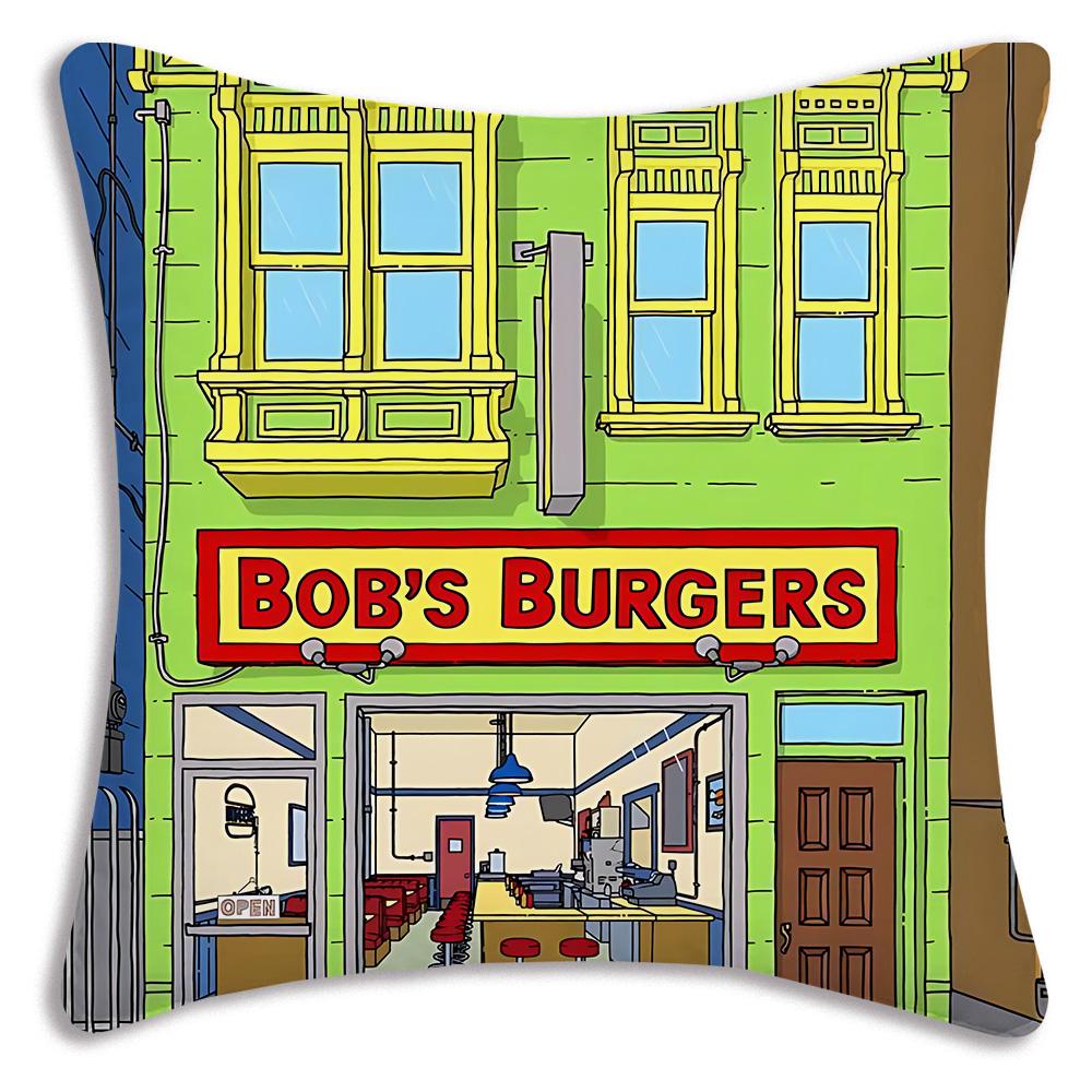 Мультяшные наволочки B-Bobs B-Burgers Мультяшные декоративные чехлы для дивана Домашние двухсторонние чехлы для подушек Короткий плюш Милые чехлы для подушек
