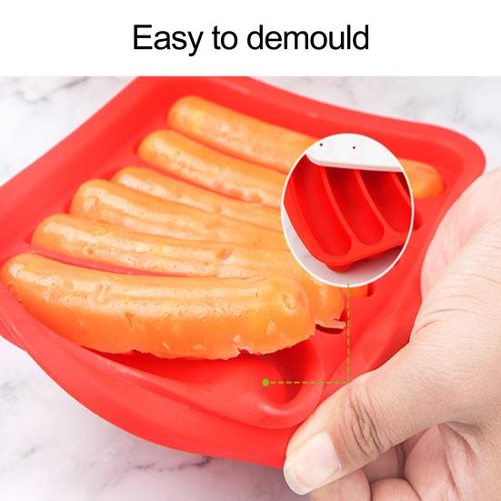 Mould Food Grade Easy To Release Thickened Healthy Bake Silicone Sausage Mold with Lid Baby Supplement Food