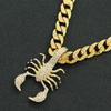 Ожерелье с подвеской в виде скорпиона с 3D бриллиантами — модный европейский и американский хип-хоп стиль с панк-кубинской цепью