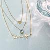 EManco Three Layers Stainless Steel 14K Gold PVD Necklace Custom Name Letter Heart DIY Fashion Accessory Link Chain Dropshipping