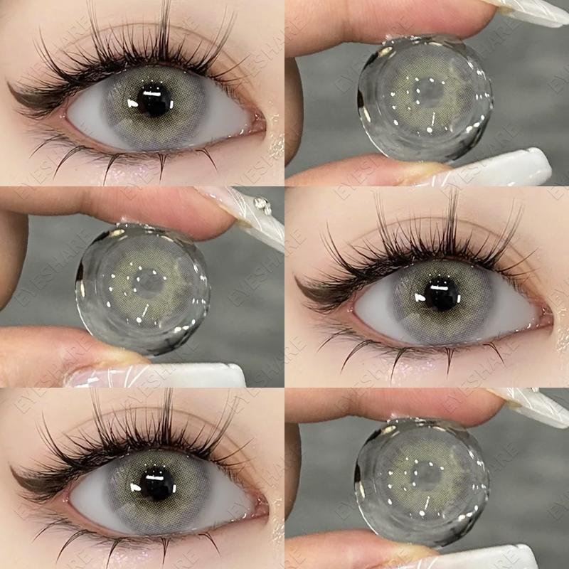 Eyeshare Коричневые цветные контактные линзы Натуральные мягкие контактные линзы для глаз Модное украшение 14,2 мм Годовые 2 шт.=1 пара