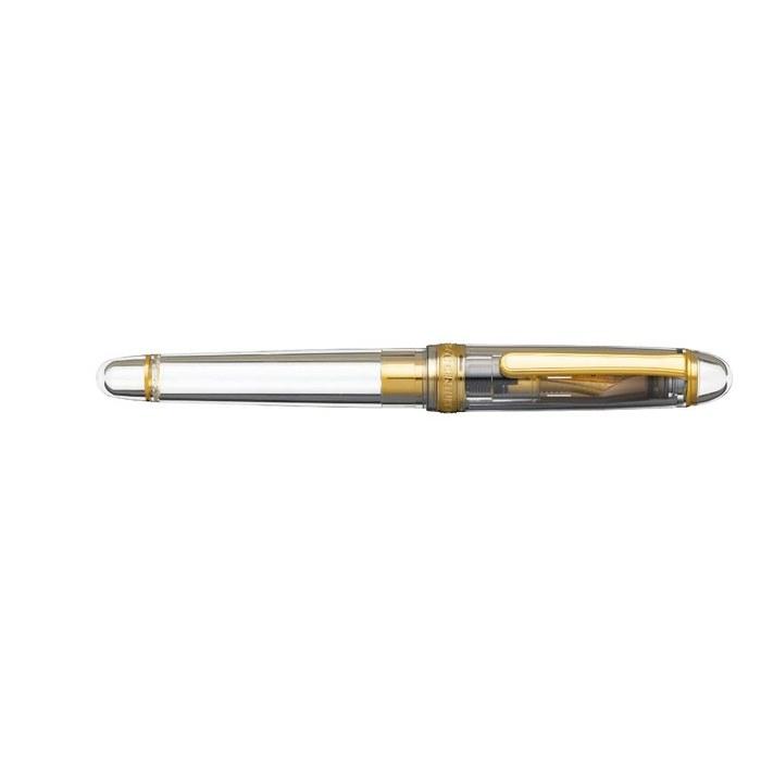 [Platinum] #3776 Century Ver.2.0 Demonstrator PNB-450 #6, Transparent Skeleton, Large, 14K (Bold B), Blue-Black