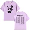 Rapper Peso Pluma Dinastia Tour 2026 Print T Shirt Unisex's Gothic Hip Hop Short Sleeve T-shirts Vintage Cotton T-shirt Streetwear