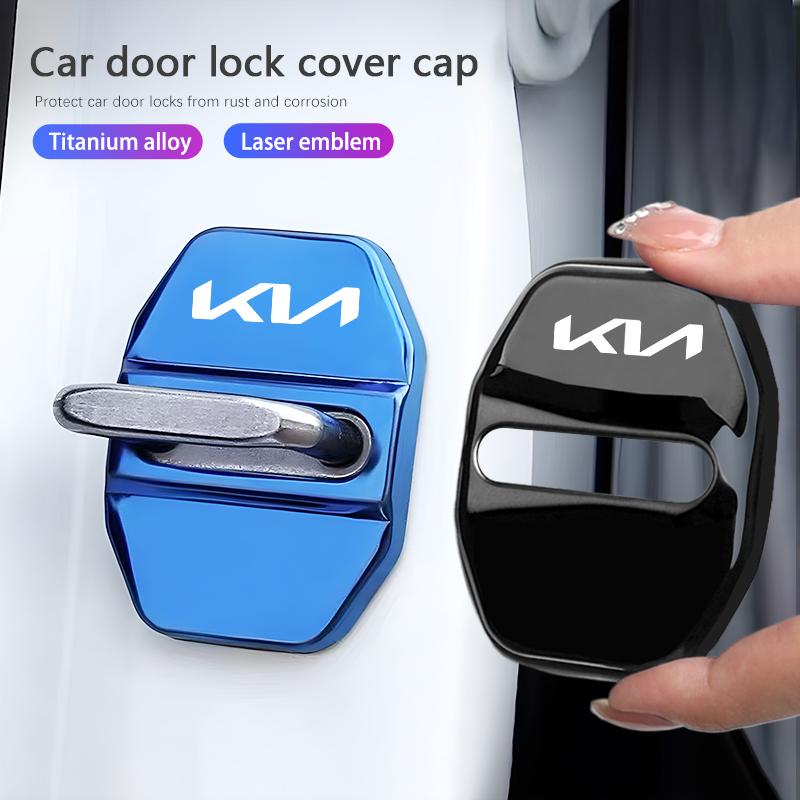 Защитная крышка замка двери автомобиля из титанового сплава, металлическая крышка для KIA Sportage Seltos Sorento K3 K4 Soul Carnival EV6 EV9 Carnival K5