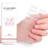 Gel Nail Wraps UV Phototherapy Semi-Cured Gel Nail Stickers Simple Solid Color Adhesive Waterproof Long Lasting Gel Nail Strips Harden In UV Lamp