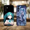 AM-Аниме МИКУ Чехол для телефона Черный Силиконовый Мягкий Для Samsung Galaxy A73,A72,A71,A70,A53,A52,A51