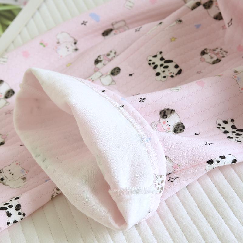 Женские мягкие пижамные брюки из чистого хлопка - Осенне-зимние тонкие повседневные брюки для дома с разрезами по бокам