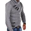 Fashion Winter New Men's Sweater Long Sleeve Leather Button Top Pullover