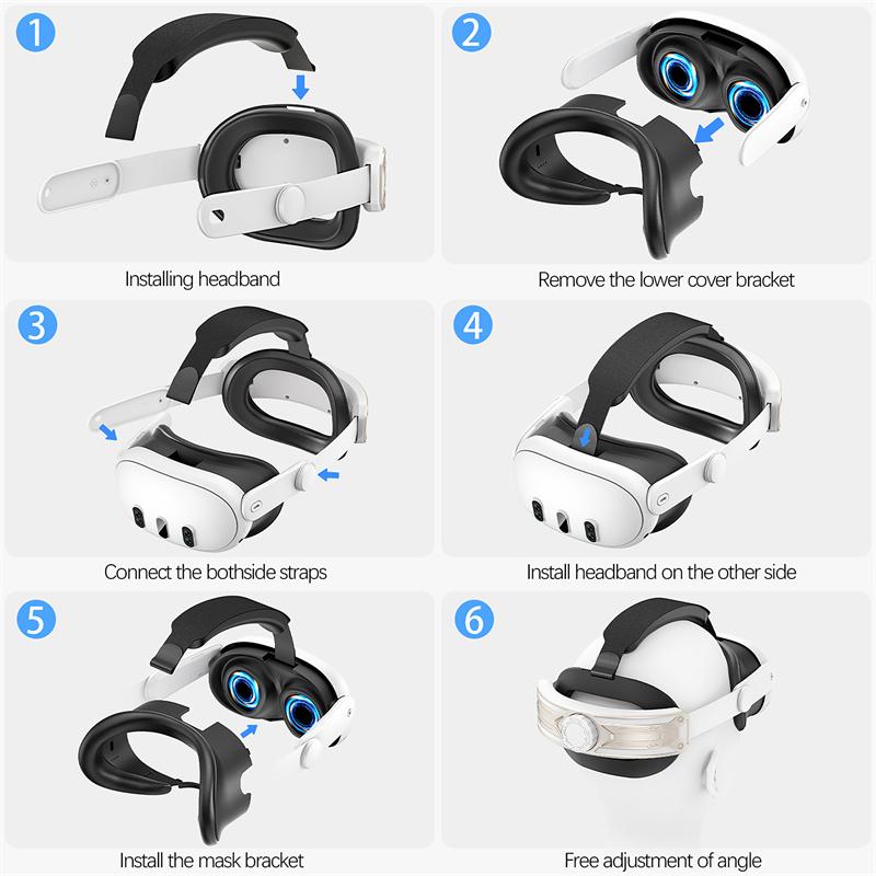 Для Meta Quest 3 Сменный ремешок на голову с регулируемой ручкой Аксессуары для VR-гарнитуры