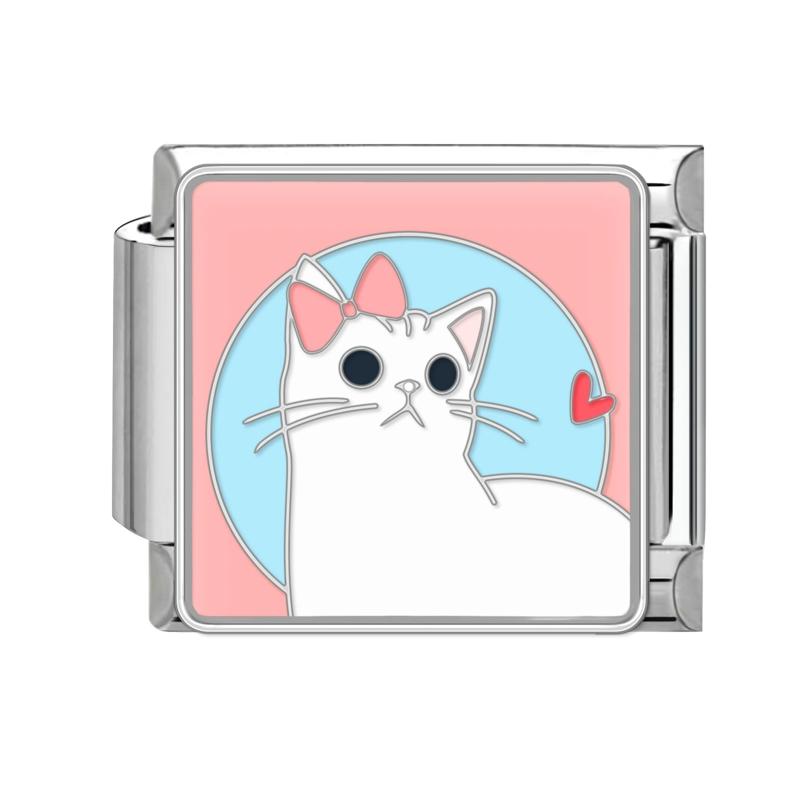 Мультяшные Милые Кошки Собаки Лапа Сердце Ночь Луна Цветы Итальянские Шармы-Звенья Подходят для Браслета из Нержавеющей Стали 9 мм Женщины DIY Изготовление Подарки
