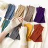 1Pair Fingerless Soft Women Winter Warm Gloves Long Polyester Warmer Mittens Solid Color