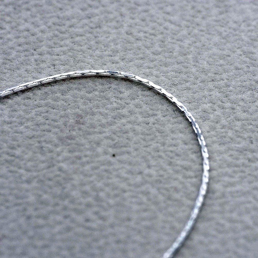 Silver One Italian-Made Silver 925 Swedge Azuki Beading Chain Ultra-Thin Necklace for Men [0.6mm Width, 50cm Length] Square