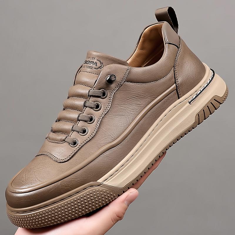 Fashion Hot Sale Lace-Up Mens Sneakers Comfortable Casual Leather Shoes Oxford Casual Flats Non-Slip Male Hiking Shoes Treking Footwear