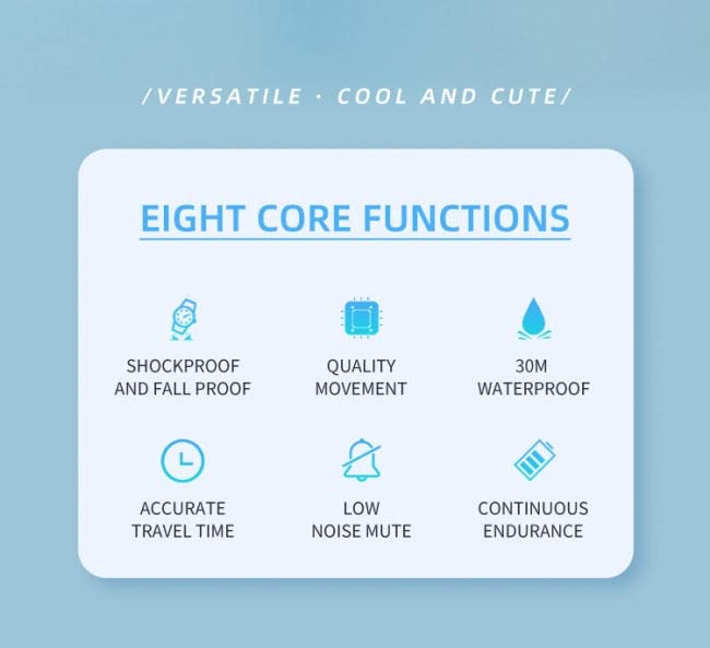 MINGRUI Rectangle Digital Watch for Kids Round Time Daily Japanese Instruction Manual Pastel Elementary School Junior High School High School Students