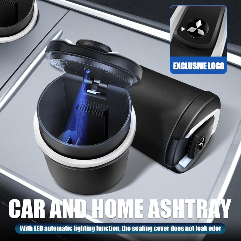 LED Car PortableAshtray Ashtray Automatic Indicator Light For Mitsubishi 9 Ralliart X L200 Colt Outlander Pajero Lancer Cross EX
