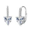 StoryMidir Zirconia Earrings Ladies Silver 925 Compatible with Metal Allergies Hook Earrings Platinum Finish Ring Earrings Heart Catchless Earrings