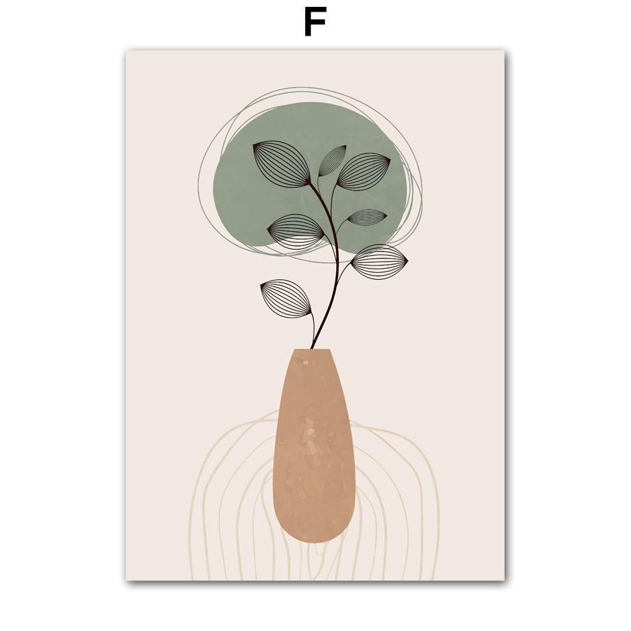 Geometric Abstract Poster Leaf Sun Rainbow Bohemian Wall Art Oil Painting Nordic Living Room Home Decoration Wall Picture Print