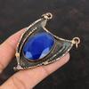 Ограненный Синий Сапфир Подвеска Медный Подвеска Подвеска из Натурального Драгоценного Камня Ювелирные Изделия Ручной Работы Подвеска Новейшего Дизайна Медные Ювелирные Изделия Подарок На Годовщину