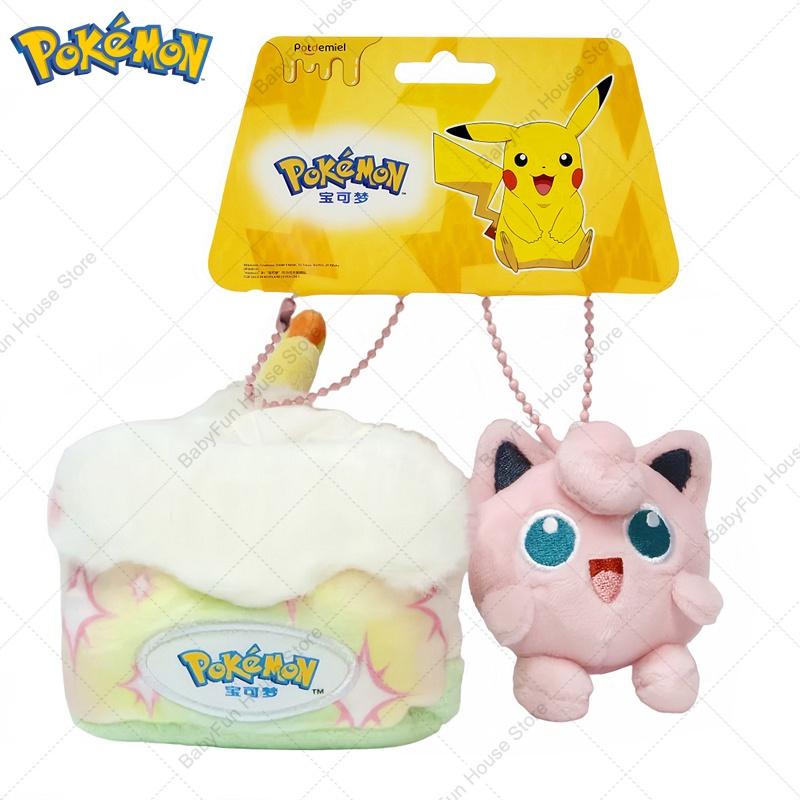 Оригинальные плюшевые игрушки-брелоки Pokemon Гэнгар Спригатито Пикачу Каваи Роулет Пиплуп Джиглипафф Мягкие куклы-плюш Подвески