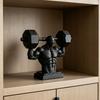 3D Printed Muscle Man Figurine, Matte Black Realistic Iron-Lifting Muscle Shape Model with Stable Base, Gym Decor for Men Fitness Gift