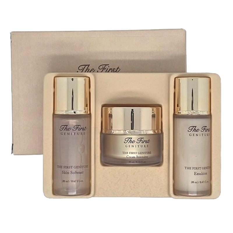 Ohui Специальный подарочный набор First Geniture из 3 предметов | Смягчающий лосьон 20 мл + Эмульсия 20 мл + Крем 10 мл | Премиальный антивозрастной набор для ухода за кожей в дорожном формате