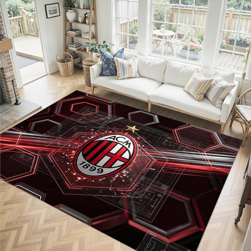 Дизайн AC Milan Кристальный Велюровый Ковер Уютный Не?Нескользящий ковер с принтом для спальни, гостиной, прихожей