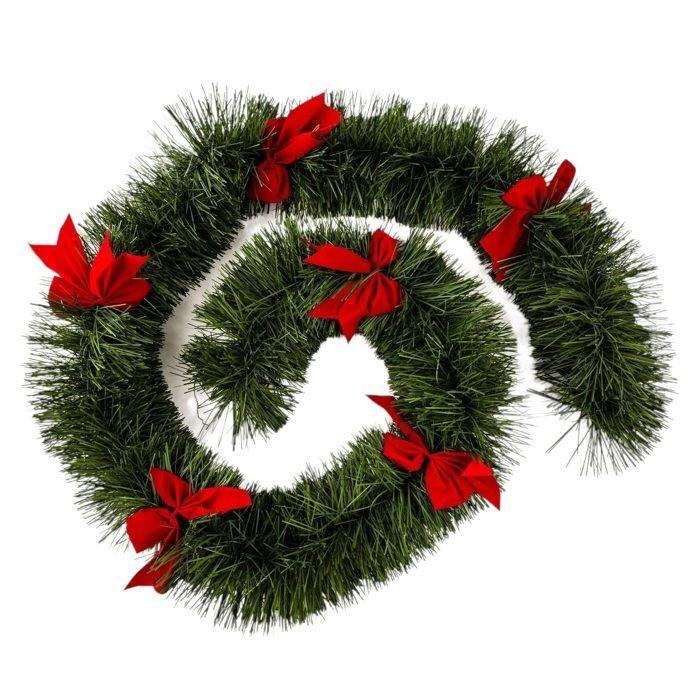 Guirlande de Noel XL 2.7 m avec noeuds 6 plis