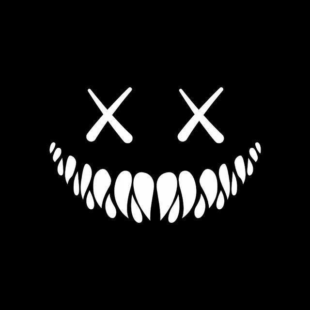 Наклейка с улыбающимся лицом демона на автомобиль, виниловая наклейка, водонепроницаемые декоративные наклейки для автомобиля