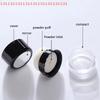Cosmetic Case, Blusher, Jar Container Portable Loose Powder Box with Mirror, Travel Powder Case with Mushroom Sponge Puff