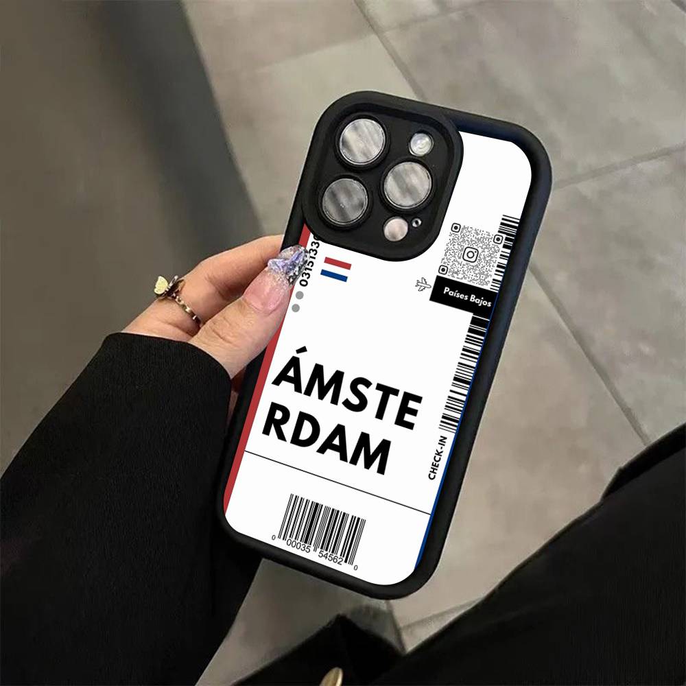 Funny World City Tourist Ticket Soft Silicone Case For iphone 17 Air 16 15 14 13 12 11 Pro Max Plus Shockproof TPU Phone Cover