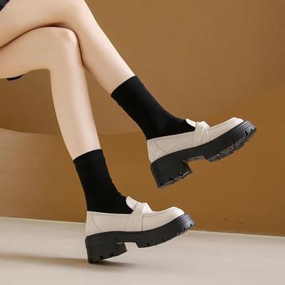 Модная женская обувь 2024 Бренд Слипоны Женские туфли на высоком каблуке Модные с круглым носком Офисные и для карьеры Горячая распродажа Однотонные туфли на платформе Zapatos