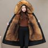 High Quality Fashion Autumn Winter Thickened Faux Fur Liner and Detachable Design Women's Parka Warm Coat Red and Black Coat Jacket