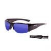 OCEAN GUADALUPE Floating Wraparound UV Coated Recycled Shiny Black Blue REVO Sunglasses, Shape, Protection, Impact-Resistant Lenses, Materials,