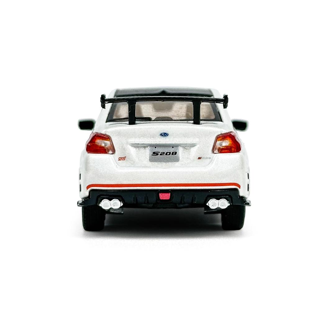 PAUDI MODEL 1/64 scale Subaru WRX STI S208 Right Pedestal Diecast Model Car White