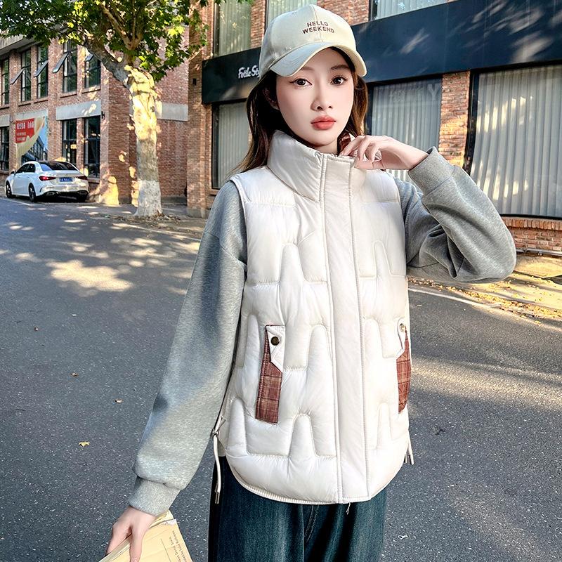 New small down cotton vest women's winter thickened loose simple warm vest vest
