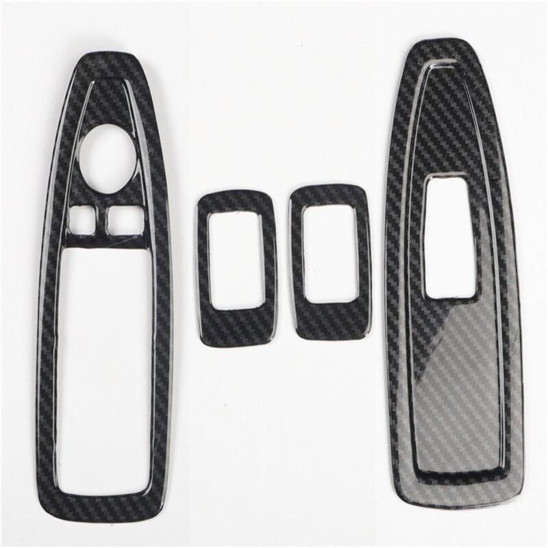 RHD for BMW 1 Series F40 F44 2020-2024 ABS Carbon Fiber Style Auto Glass Lift Frame Decorative Cover Interior Accessories