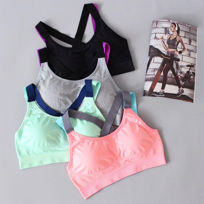 Lovely Push Up Sports Bra With Cross Straps For Yoga And Fitness Activities
