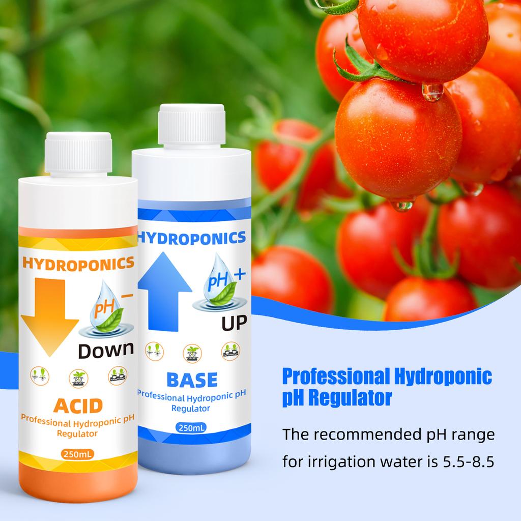 YAGO 250ml/100ML General Hydroponic pH Control kit with pH Meter Gift pH Up and Down Solution pH Regulator for Healthy Plants