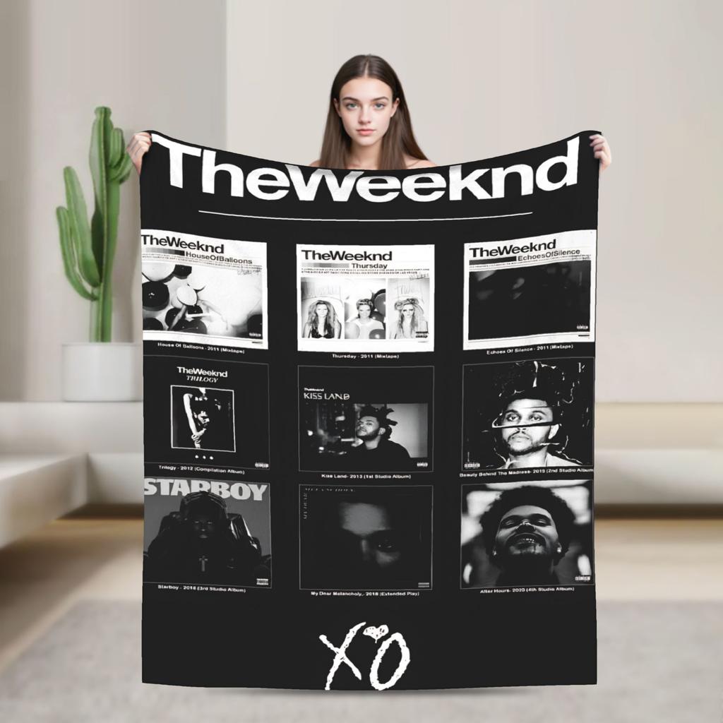 Фланелевое одеяло The Weeknd Рэпер Певец Новая Альбом Спешите Завтра Теплое Мягкое Плед для Покрывала Дивана Покрывало для Кровати