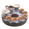 New Ru Kiln Kung Fu Tea Set Tea Table A Complete Set of Home Office Ceramic Teapot Tea Cup Tea Tray Set