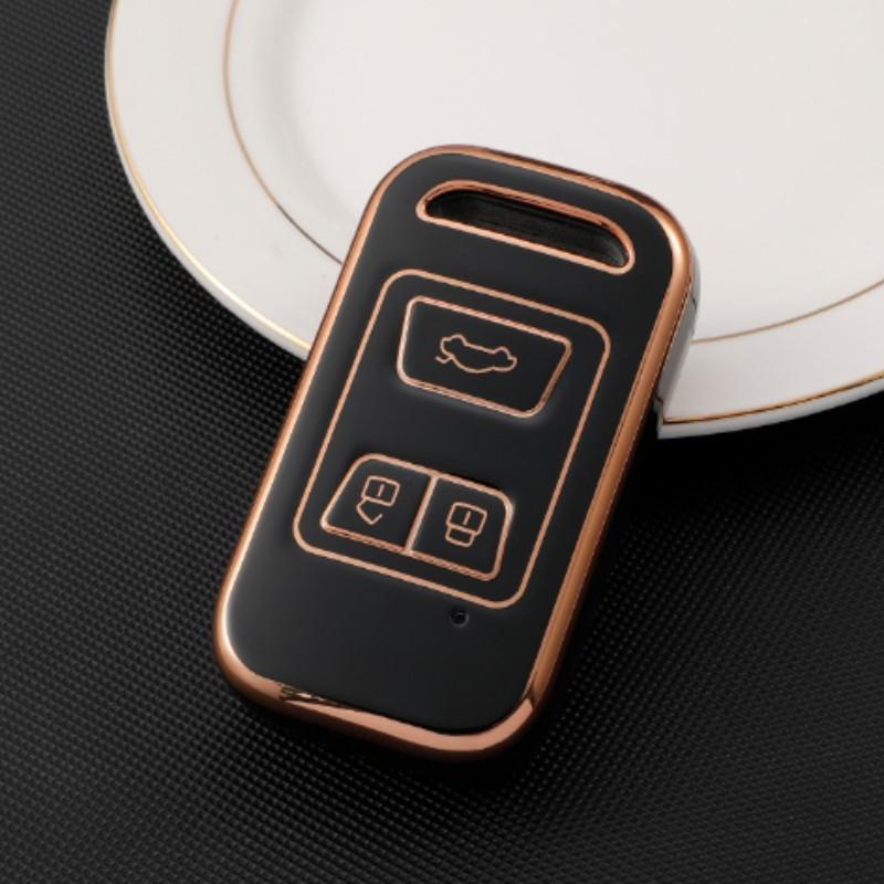 Чехол-брелок для автомобильного пульта дистанционного управления из ТПУ с золотыми краями для Chery Tiggo 3 5X 4 8 Glx 7 2019 2020 Arrizo для Cheri Tiggo 8, защитный чехол, аксессуары