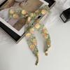 Printed Floral Scarf Sweet Narrow Long Scarves Retro Embroidered Lace Scarf  Bag Decoration