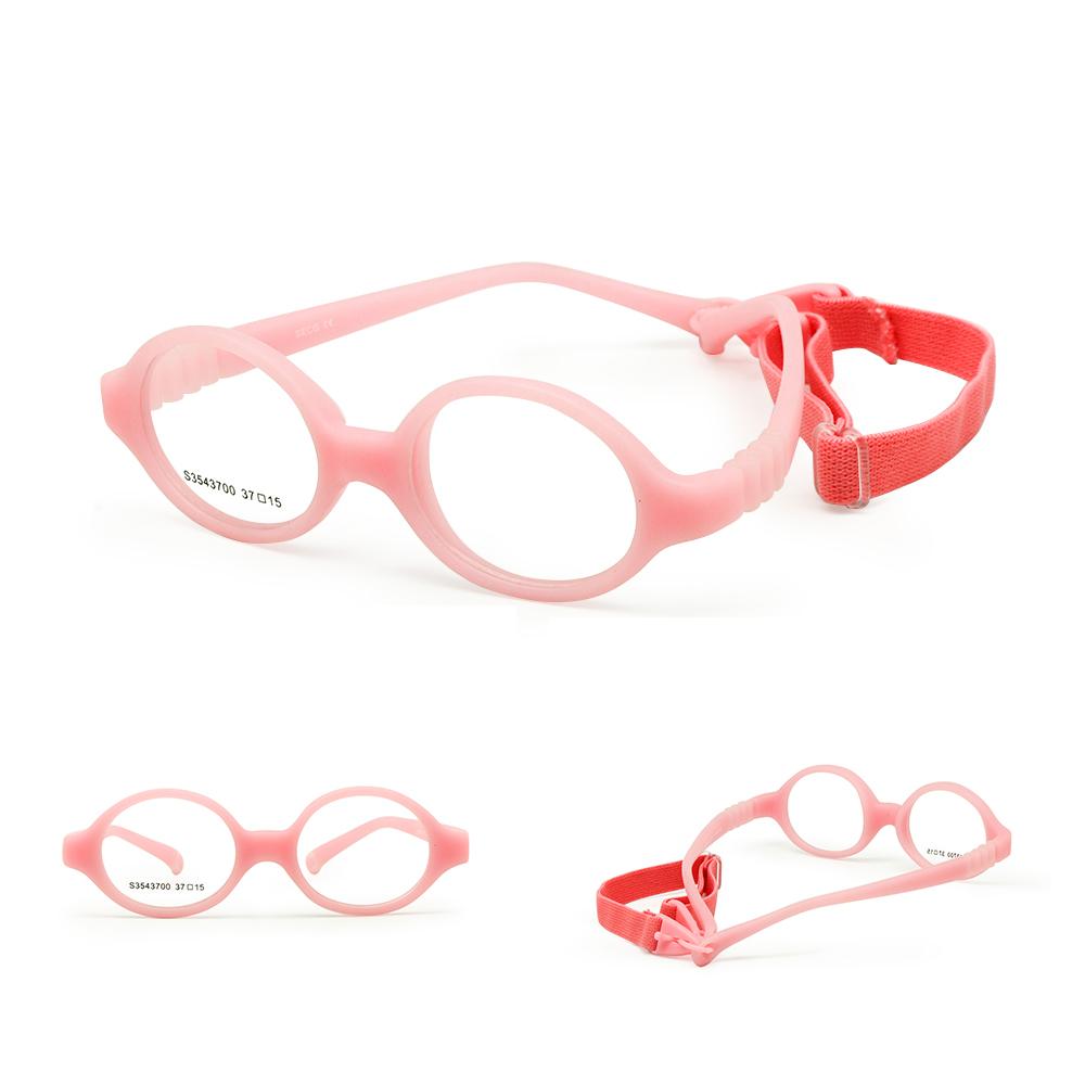 Детские очки Размер 37 мм Без винтов Безопасные Гибкие с ремешком Гибкая оптическая детская оправа и линзы без диоптрий Детские очки Шнурок