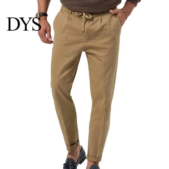 Брюки в стиле Business Casual для мужчин, Свободный крой, Дышащие прямые брюки, Мужские брюки для commuters со шнурком, Официальная одежда, Профессиональные
